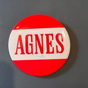 Vintage Agnes pinback button